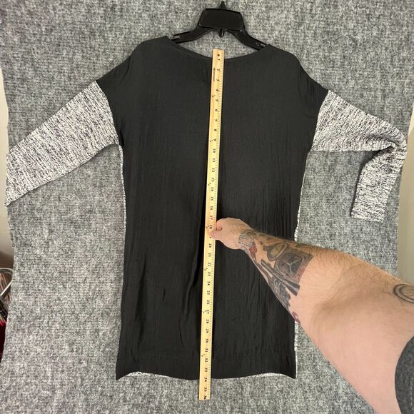 Banana Republic Dress Womens Small Gray LongSleeve Drop Shoulder Knee Length - Picture 8 of 9